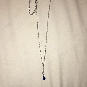 blue and silver formal necklace